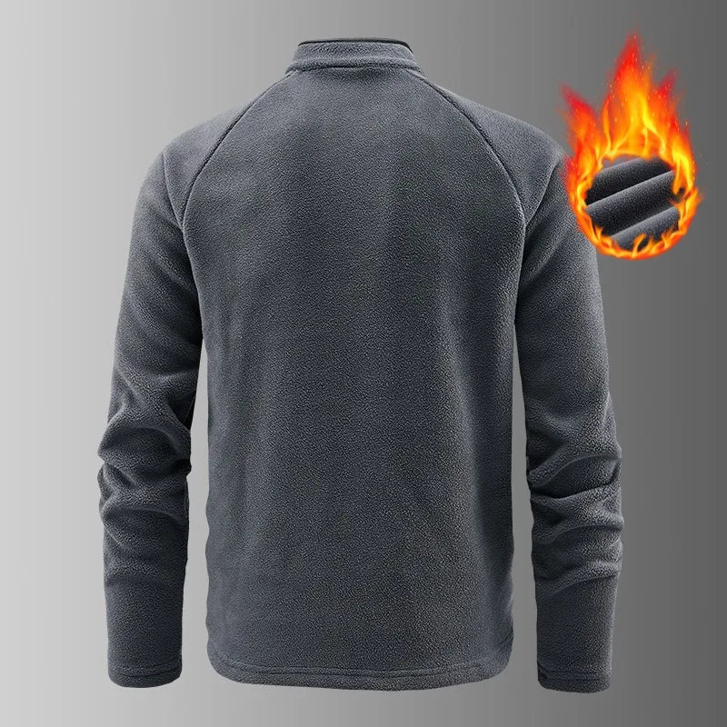 Autunm Winter Polar Fleece Sweatshirt for Men Thick Warm Stand Up Collar Half Zip Casual Base Layer Man Long Sleeve Sweater Man - Matrix Studios