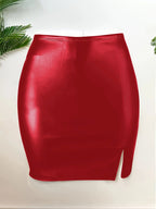 Sexy High Waist Wrapped Hip Skirt Women Leather Black Comfortable Split Short Lady Skirt Party Dress Nightclub - Matrix-studios.com