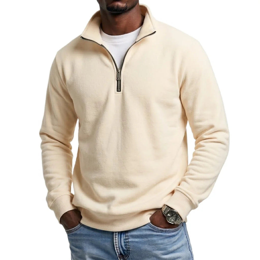Outdoor Men Zipper Sweatshirts Spring Quarter Zip Pullover Half Zipper Hoodie for Men Gym Man Autumn Solid Men's Sweatshirt Coat - Matrix Studios