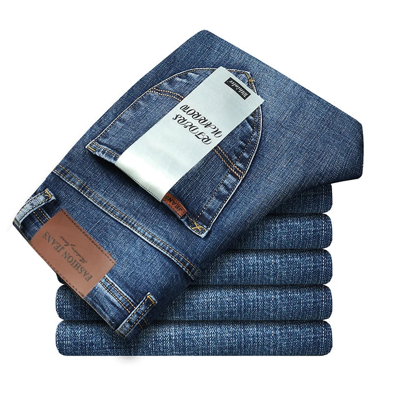 Wthinlee 8 Models Spring Autumn Business Jeans Men Casual Straight Stretch Fashion Classic Work Denim Trousers Brand Clothing - Matrix Studios