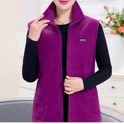 Polar Fleece Coat For Women's Vest Autumn Sleeveless Vests For Women Jacket Fashion Zipper Casual Waistcoat Female - Matrix Studios
