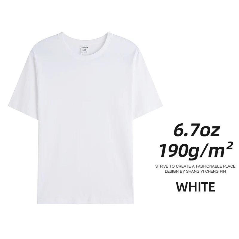 6.7oz 190gsm Combed Cotton Tees Tshirts Mens Solid Tops Woman Male Custom Team Uniform Class Clothes Summer Brand Customization - Matrix Studios