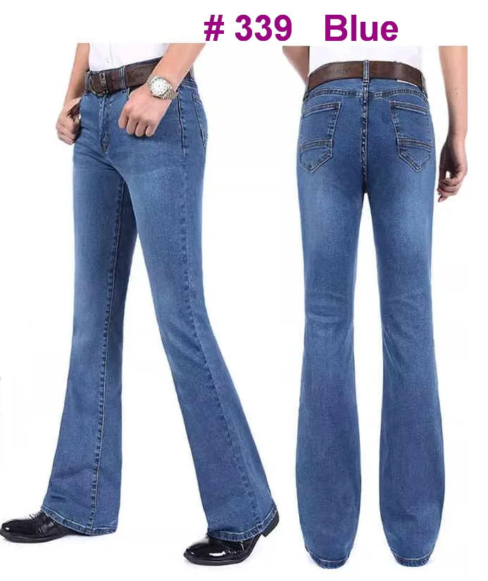 Men's Flare Jeans Mid-Rise Elastic Flare Jeans Fashion Men Flare Jeans Men's Denim Pants Multiple Color Size 26-40 - Matrix Studios