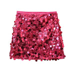 Willshela Women Fashion With Sequined Solid Side Zipper Mini Skirt Vintage High Waist Female Chic Lady Skirts - Matrix-studios.com