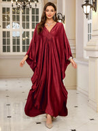 Plus Size Kaftan Dresses for Women Sparkly Glitter Batwing Sleeve Kaftan Cover Up Beach Maxi Dress Loungewear - Matrix Studios
