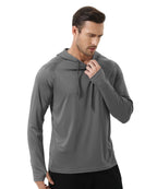 Summer Men's Long Sleeve UPF 50+ Hoodie T-Shirts, Rash Guard Quick Dry T-shirt Outdoor Sport Running Pullover - Matrix Studios