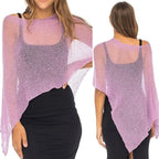 Women Knit Cover-ups Summer Autumn See-through Irregular Loose Pullover Summer Beach Smock Crop Tops Bikinis Cover Ups - Matrix Studios