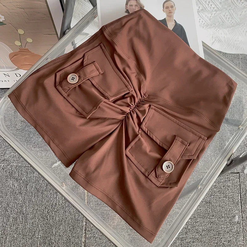 Nude High Waist Peach Butt Sport With Pocket Yoga Shorts Leggings Quick Drying Gym Training  Cycling Outdoor sports Shorts - Matrix Studios