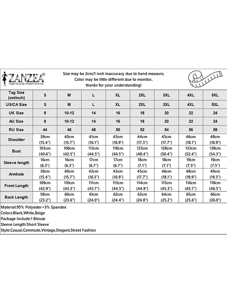 Fashion Stripe Blouse 2025 ZANZEA Summer Women V Neck Short Sleeve Tops Elegant Work OL Shirt Casual Loose Blusas Female Chemise - Matrix-studios.com