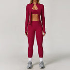2/3PCS Yoga Suit Sports Set Gym Set Women Tracksuit Running Workout Clothes Long Sleeve Sports Bra Athletic Wear Yoga Clothing - Matrix-studios.com
