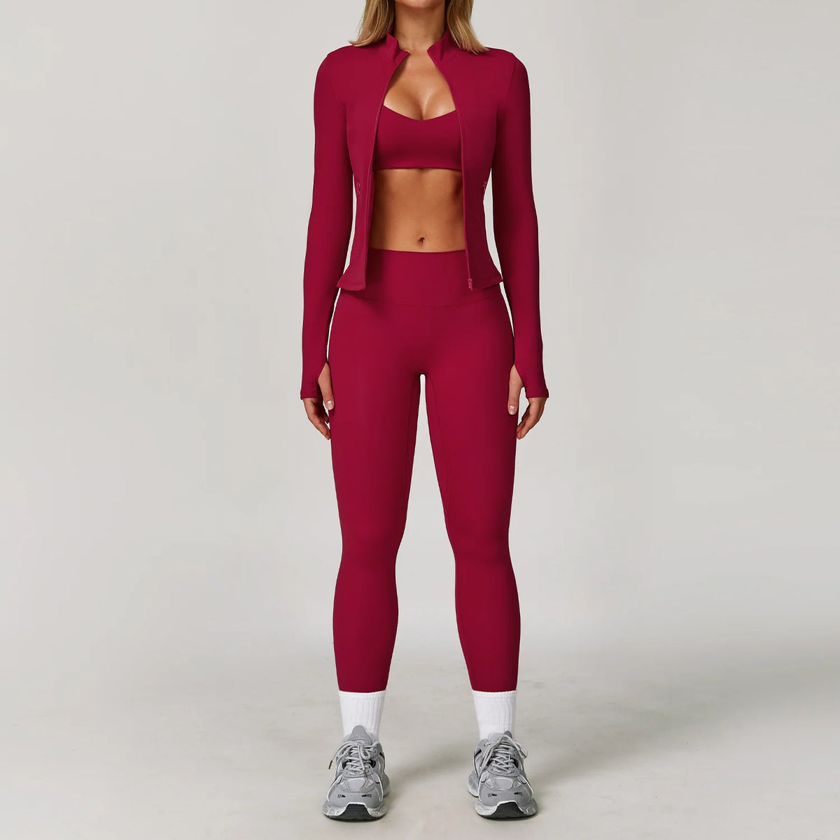 2/3PCS Yoga Suit Sports Set Gym Set Women Tracksuit Running Workout Clothes Long Sleeve Sports Bra Athletic Wear Yoga Clothing - Matrix-studios.com