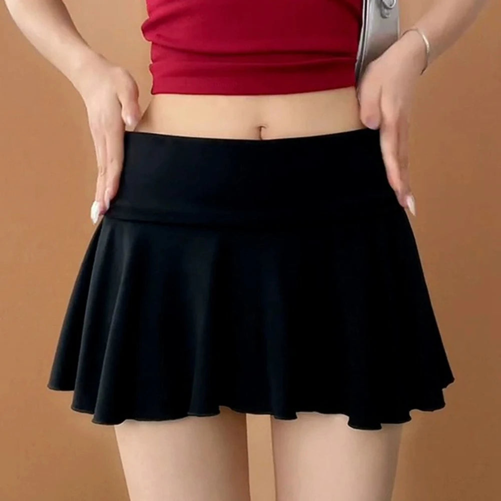Waist-Flipping  Ruched Skirts Prevent Exposure Golf Sports Women Short Dress High Elasticity Athletic Short High Waist Skirt - Matrix-studios.com
