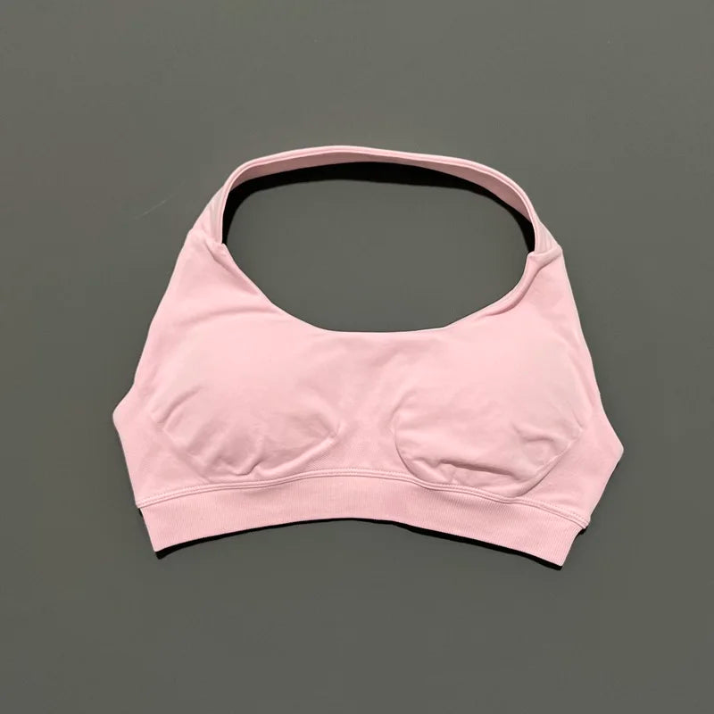 Sports Bra Women Seamless Yoga Halter Bra Top High Support Open Back Bra Fitness Push-up Activewear Workout Gym Underwear - Matrix-studios.com