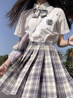 ZOKI Plaid Women Pleated Skirt Bow Knot Summer High Waist Preppy Girls Dance Mini Skirt Cute A Line Harajuku Sexy Japan Faldas - Matrix-studios.com