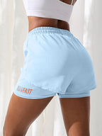 Women's High Rise Yoga Shorts With Elastic Proximity Control Running Shorts, Fake Two Pieces Pants - Matrix Studios