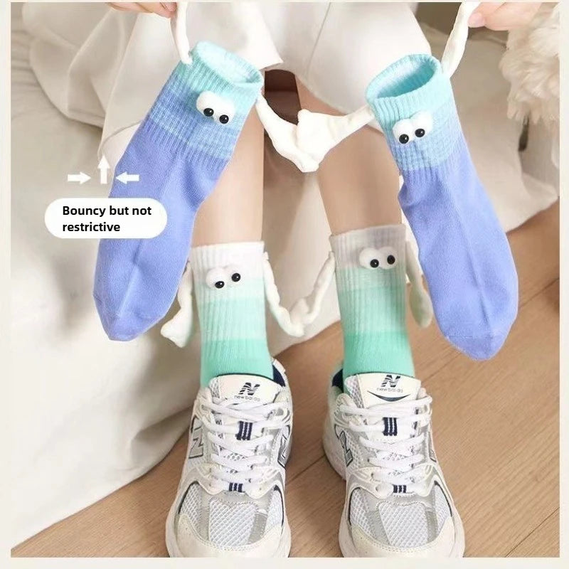 Holding Hands Magnetic Socks Fun Color Cartoon Sock for Women Men Crazy Novelty Valentine's Gifts For Couples Anniversary Friend - Matrix Studios