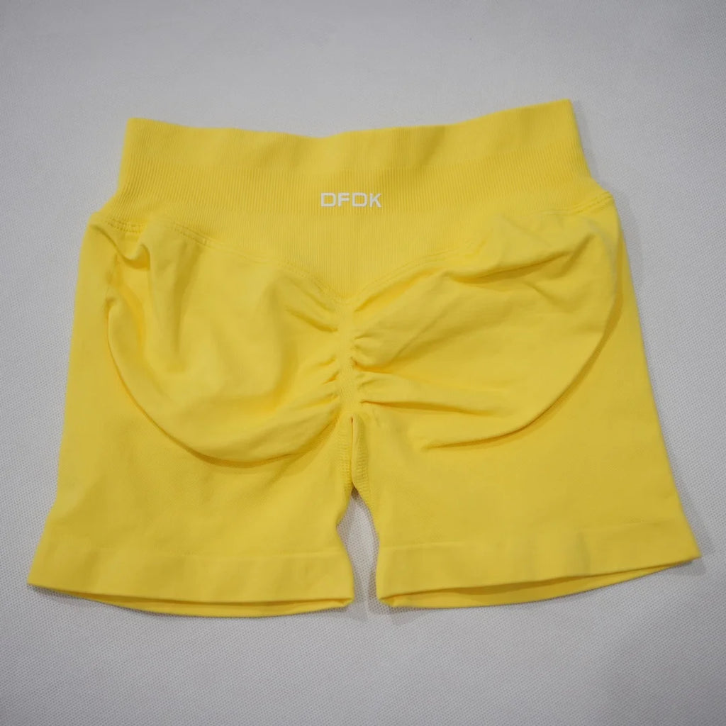 DFDK Women High Waist Yoga Shorts Scrunch Butt Lift Workout Shorts Squat Proof Fitness Gym Running Sports Push Up Athletic Leggi - Matrix Studios