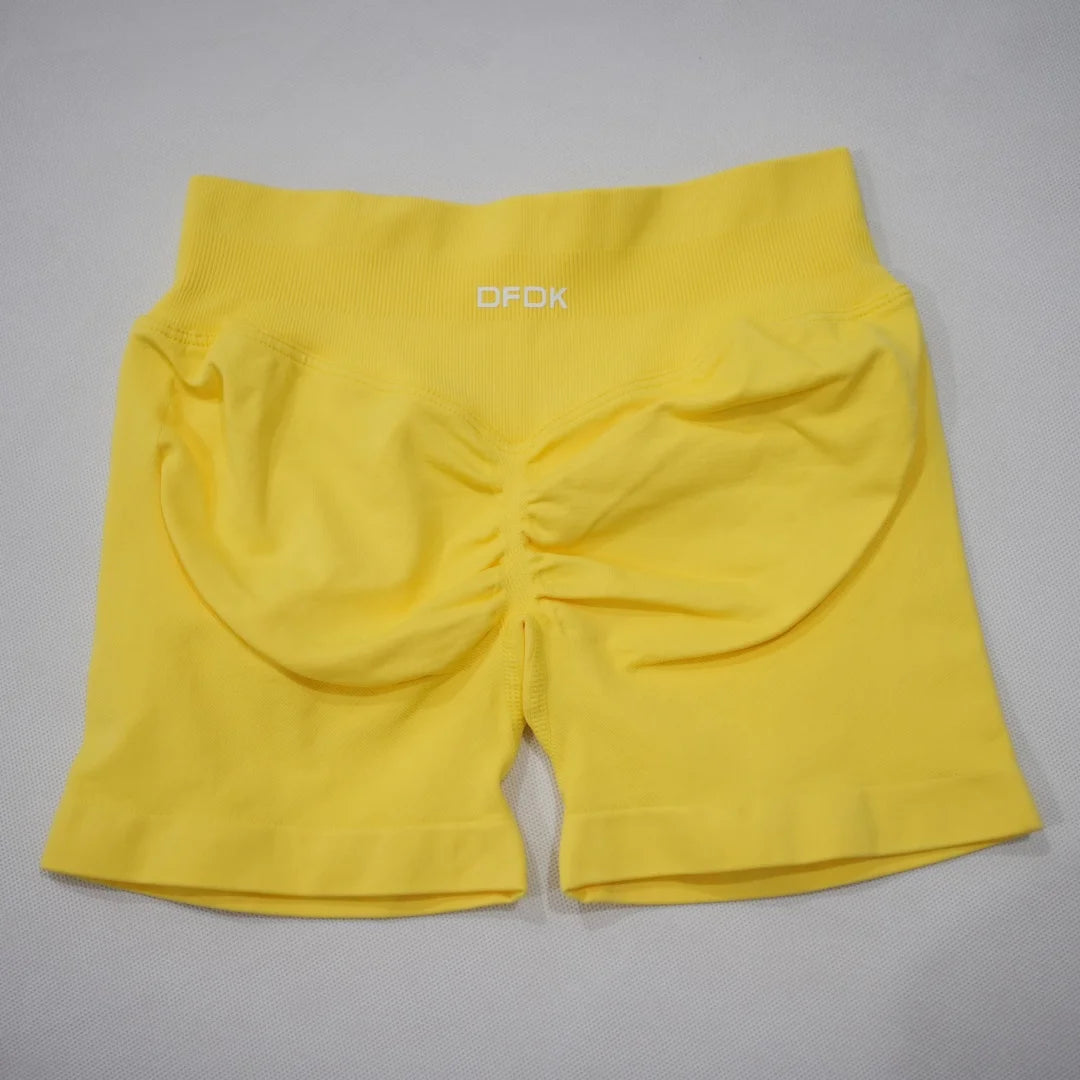 DFDK Women High Waist Yoga Shorts Scrunch Butt Lift Workout Shorts Squat Proof Fitness Gym Running Sports Push Up Athletic Leggi - Matrix Studios
