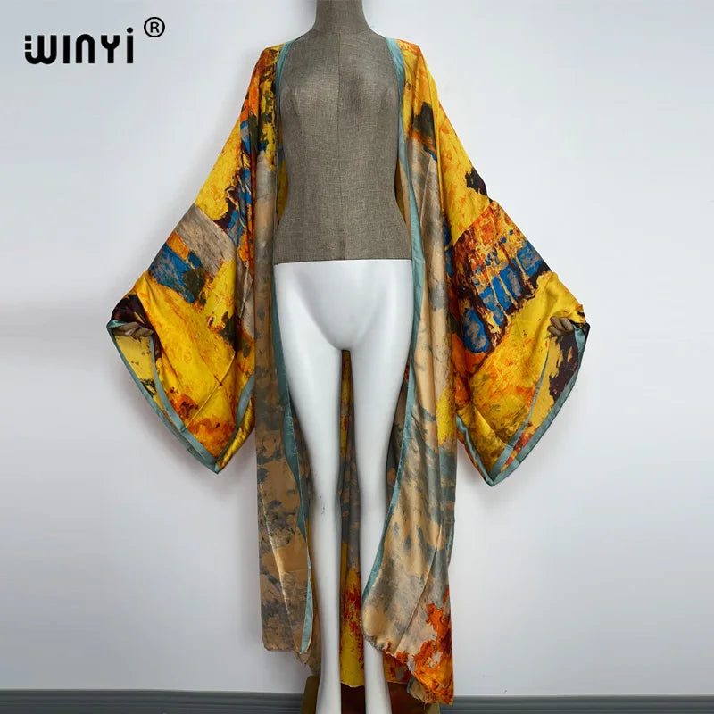 Europe WINYI new tunic bikini sweet lady pink boho Cardigan stitch Cocktail sexcy Boho Maxi Holiday Batwing Sleeve KIMONO mujer - Matrix Studios