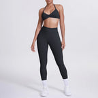 Women 2pcs Patchwork Sport Yoga Suit Training Sleeveless Sport Gym Tops Tummy Control Slimming Booty Leggings Yoga Suit Sports - Matrix-studios.com