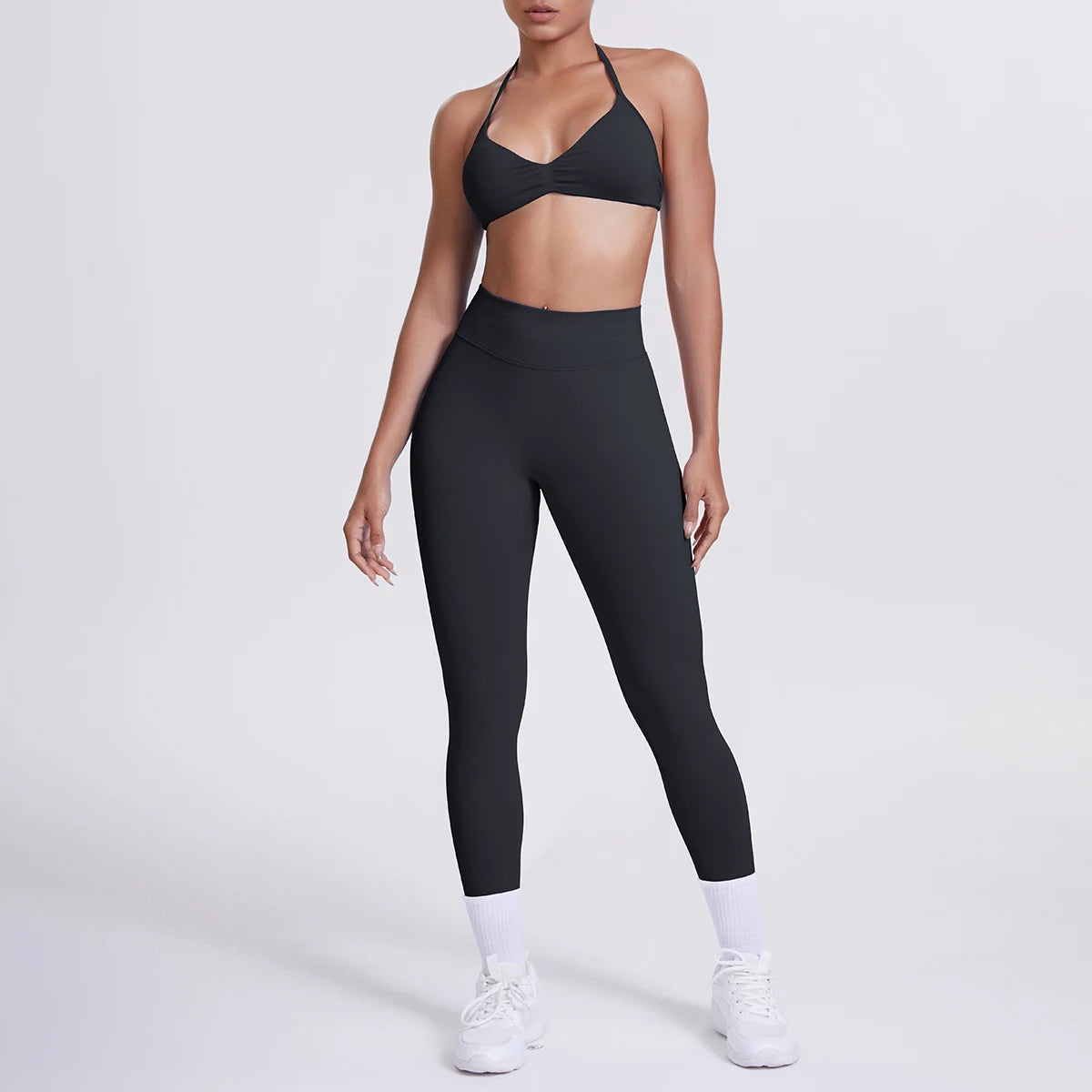Women 2pcs Patchwork Sport Yoga Suit Training Sleeveless Sport Gym Tops Tummy Control Slimming Booty Leggings Yoga Suit Sports - Matrix-studios.com