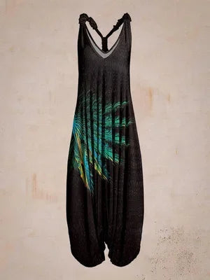 Wide Leg Bohemian Loose Overall Jumpsuit Ethnic Mandala Vintage Paisley Printing Women Rompers Backless Harem Bloomers Playsuit - Matrix Studios