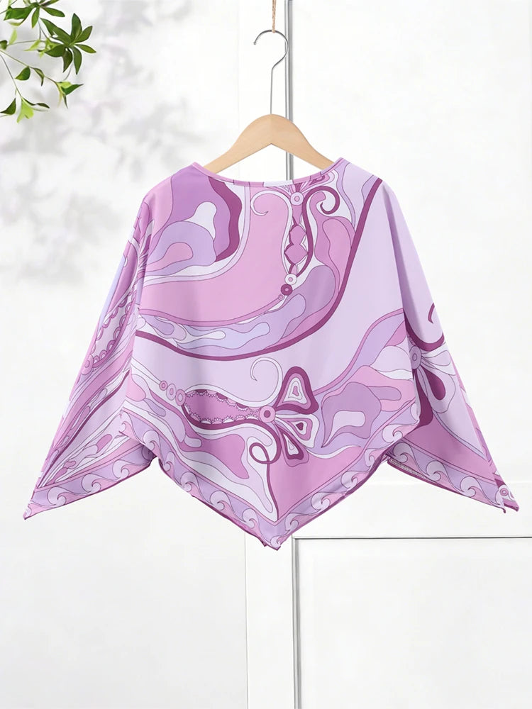 Loose Printed Shirt Skirt Suits Women Beach Irregular Full Sleeve Top Female Sets 2026 Fashion Summer Long Skirt Ladies Outfits - Matrix-studios.com