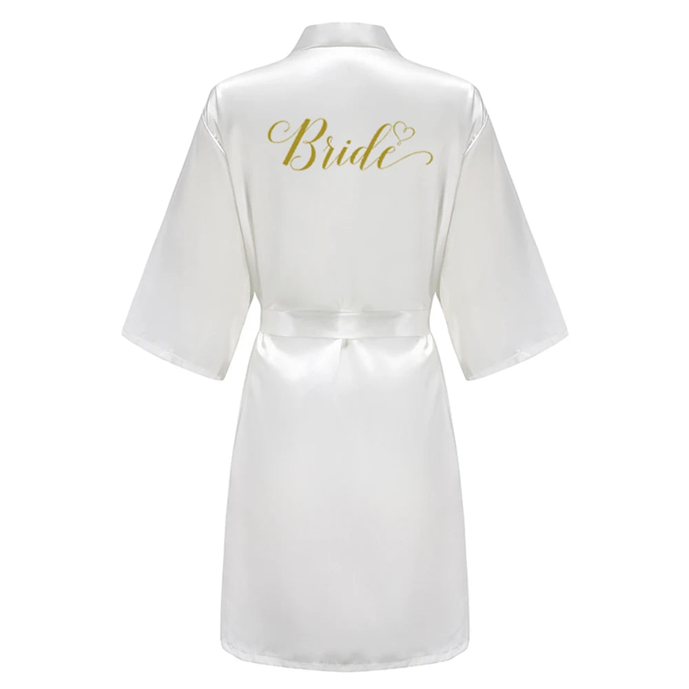 Wedding Bride Bridesmaid Robe Dressing Gown Sexy Women Bathrobe Nightgown Short Sleepwear Casual Flower Kimono Geisha M L XL - Matrix-studios.com