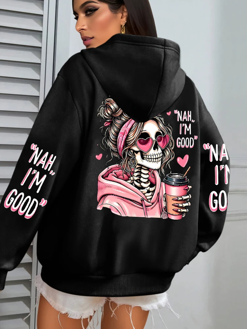 Expensive Talks Back Funny Printing Womens Hoodie Loose Multicolor Pullovers Fleece Autumn Sportswear Casual Pocket Hoody - Matrix Studios