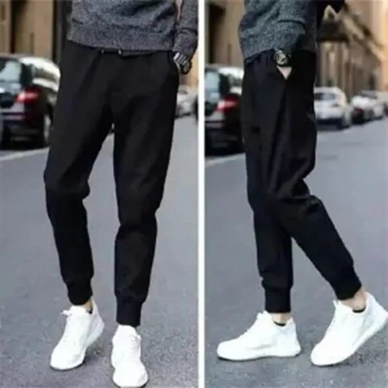 Men's Striped Slim Stylish Casual Pencil Pants Jeans Spring Autumn Korean Trendy Fashion Brand New Elastic Striped Long Trousers - Matrix Studios