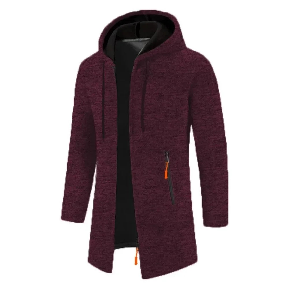 New Mens Long Sleeve Hooded Sweater for Men Zipper Sweatshirts Oversize Streetwear Warm Solid Color Autumn Jacket Hoodie Men - Matrix Studios