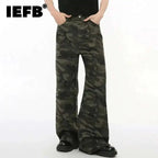 IEFB Vintage Camouflage Men's Jeans Fashion Washed Casual Wide Leg Denim Pants Autumn Winter Loose Male Trousers Old Blue 9C354 - Matrix Studios
