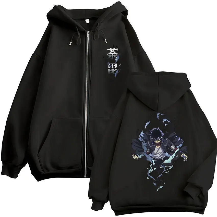 Japan Anime My Hero Academia Zip Up Hoodies Harajuku Fashion Manga Vintage Sweatshirt Men Women Fleece Oversized Tracksuit Coats - Matrix Studios
