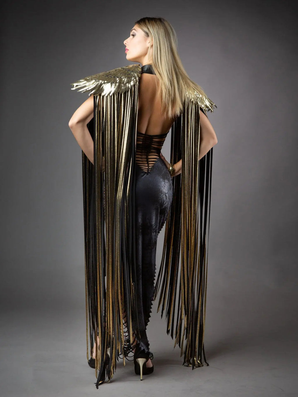 Sparkly Wing Fringe Tassel Patchwork Shawl Women Vintage Cosplay Cape Ponchos Bohemian Cardigan Cloak Boho Capes Streetwear 2024 - Matrix Studios
