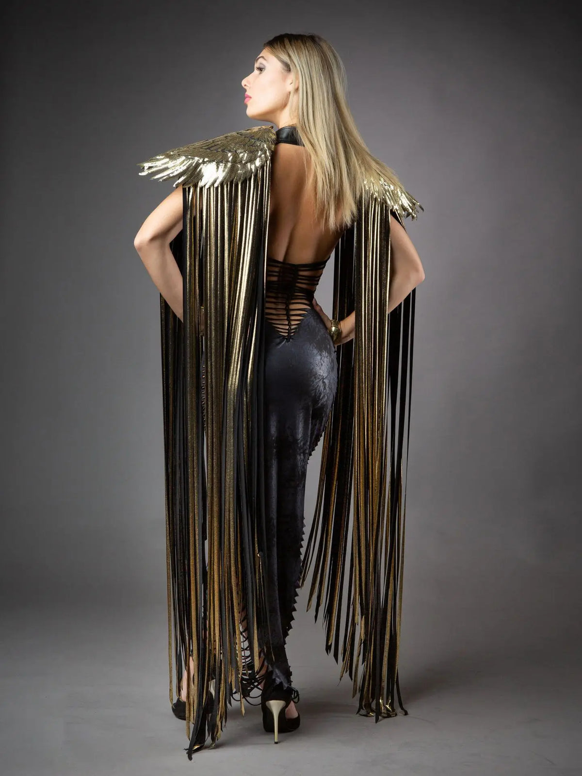 Sparkly Wing Fringe Tassel Patchwork Shawl Women Vintage Cosplay Cape Ponchos Bohemian Cardigan Cloak Boho Capes Streetwear 2024 - Matrix Studios