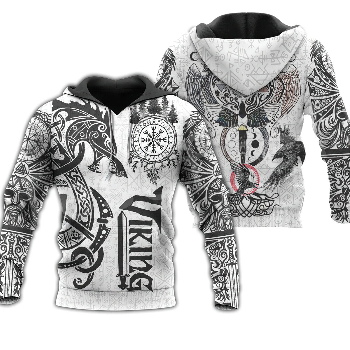 2024 New Hoodie 3d Viking Harajuku Print Pullover Men's Hooded Sweatshirt Oversized Vintage Male Clothing Fall Long Sleeve - Matrix Studios