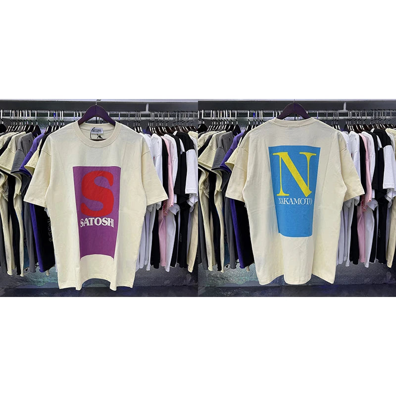 Summer Street Satoshi Nakamoto T-shirt Men's Women's Loose Lettered Logo Printed Cotton Short Sleeve - Matrix-studios.com