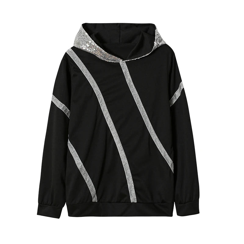 Fashion Trend Autumn and Winter Pop Hot Sequins Printed Loose Hoodie Woman - Matrix Studios