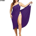 2022 5XL Summer Ladies Halter Dress Solid Color Sexy Suspenders Cross Sleeveless Ladies Clothes Beach Skirt Female Clothing Tops - Matrix-studios.com