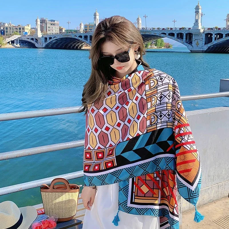 28 Styles 90x180cm Travel Beach Sunscreen Scarve Bikini Large Shawl Sarong Wrap Scarf Women Brazilian Swimsuit Bathing Cover-ups - Matrix Studios
