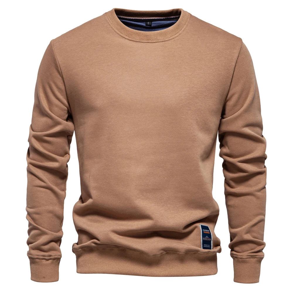 AIOPESON Cotton-blend Mens Crew Neck Solid Color Sweatshirts Pullover Casual Sport Sweatshirt for Men - Matrix Studios