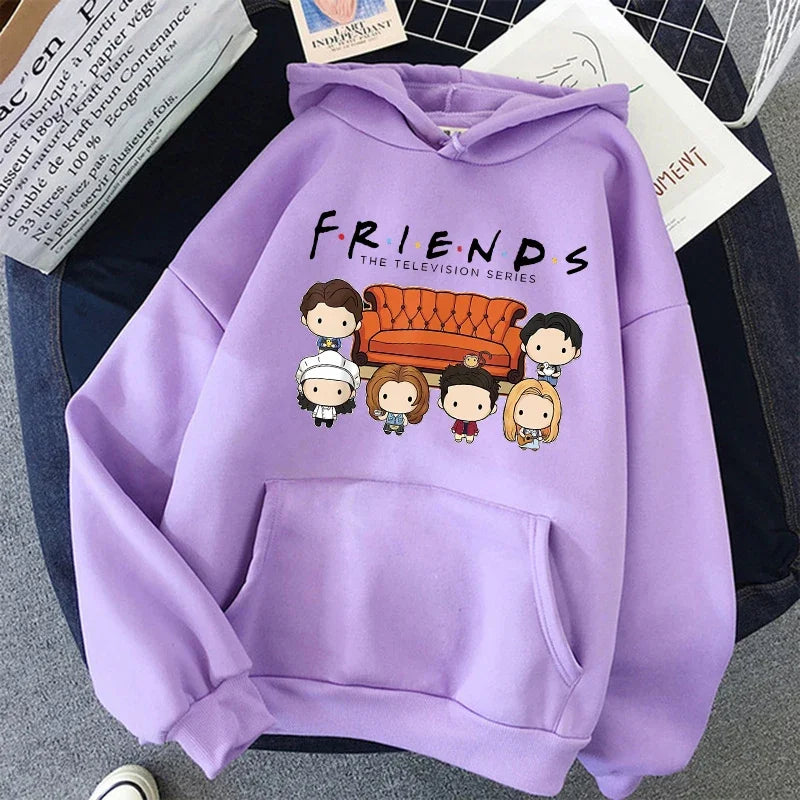 Friends TV Show Hoodies for Women, Funny Cartoon Friends Hoodies, Ullzang Graphic, Vintage Anime Sweatshirt, Female Hoody, 90s - Matrix Studios