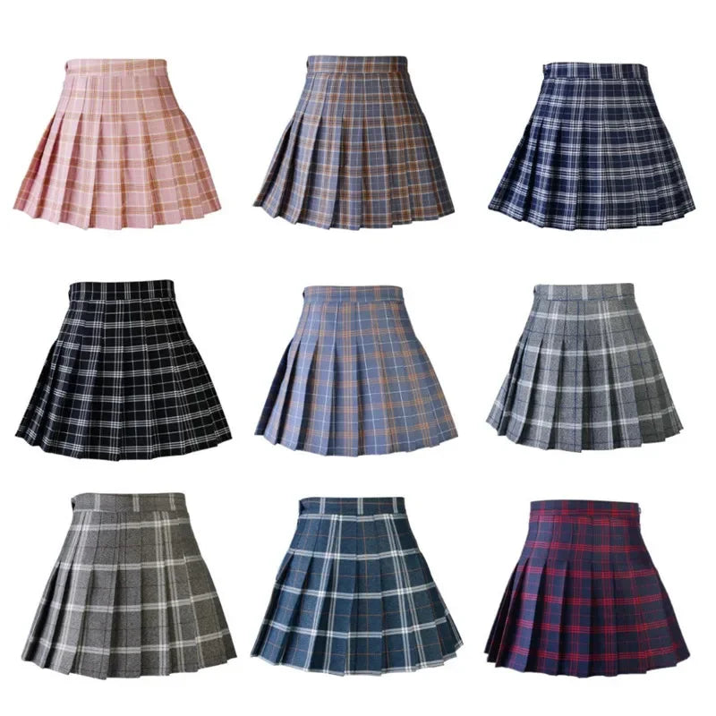 Harajuku 0Women Pleat Skirt 0Preppy Style Plaid 0Mini Cute Japanese School Uniforms Ladies Jupe Kawaii - Matrix-studios.com