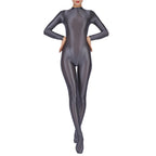 Women Full Body Jumpsuit Sports Gym Yoga Tights Bodysuit Long Sleeve Footed One Piece Solid Color Jumpsuit Body Shape Sportwear - Matrix Studios