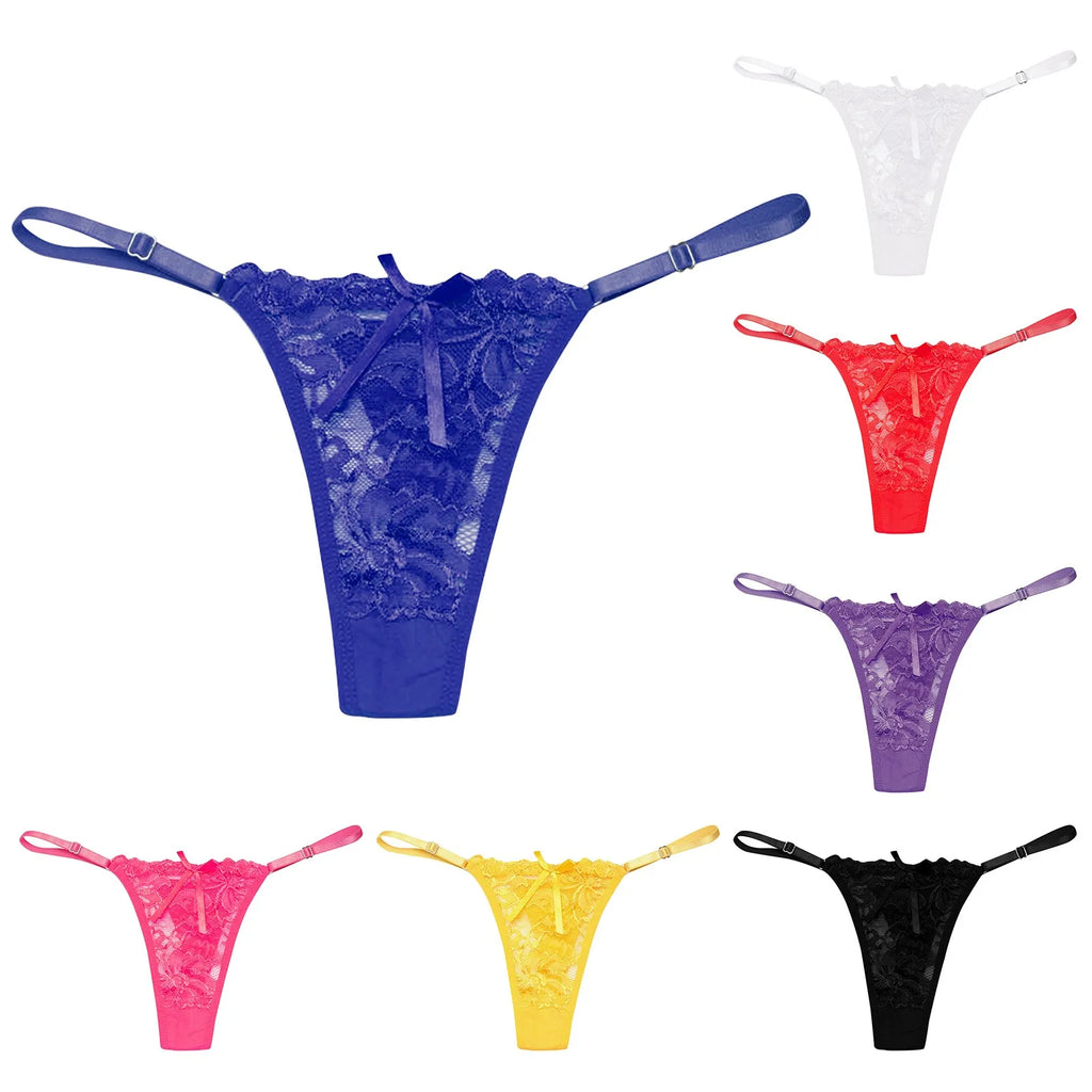 Ladies Lace Sexy Panties Embroidered Bandage Underwear Women Transparent Breathable Thongs Bowknot Sexy Lingerie трусы женские - Matrix Studios