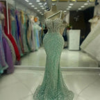 Customized Exquisite Evening Dresses Gorgeous Dazzling One Shoulder Backless Fishtail Gown Beading Long Dress Formal Party Gowns - Matrix-studios.com