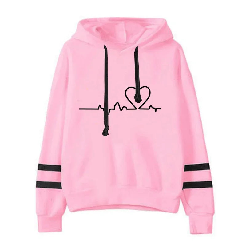Womens Tracksuit Casual Stripe Versatile Sweatshirt Black Sweatpants Loose Print High Quality Outfits Single Piece Hoodies Pants - Matrix-studios.com