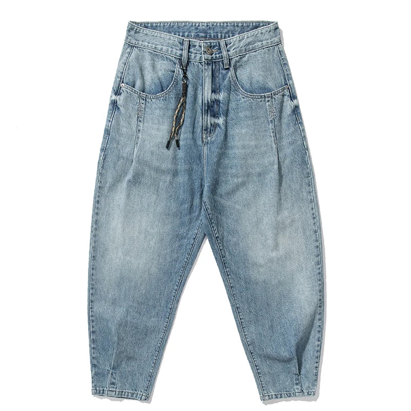 American Vintage High Quality Denim Cargo Pants Men Clothing Streetwear Loose Skate Jeans Harajuku Casual Harem Trousers Male - Matrix Studios