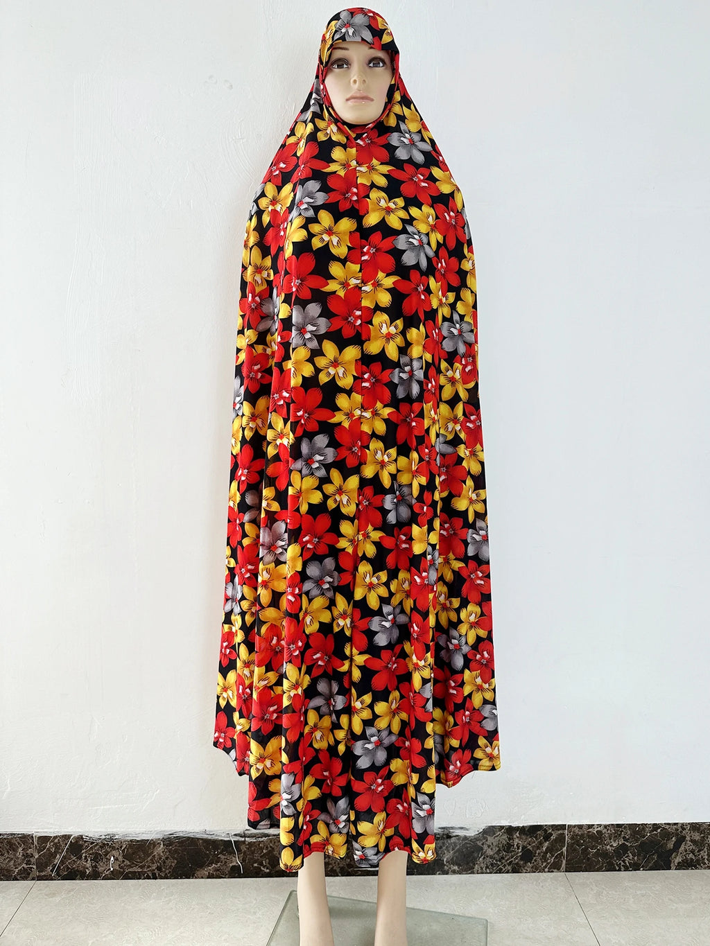 6XL  Muslim Womens Hooded Abaya African Sleeveless Prayer Garment Kaftan Dress With Hijab Floral Dubai Saudi Robe Ramadan - Matrix-studios.com
