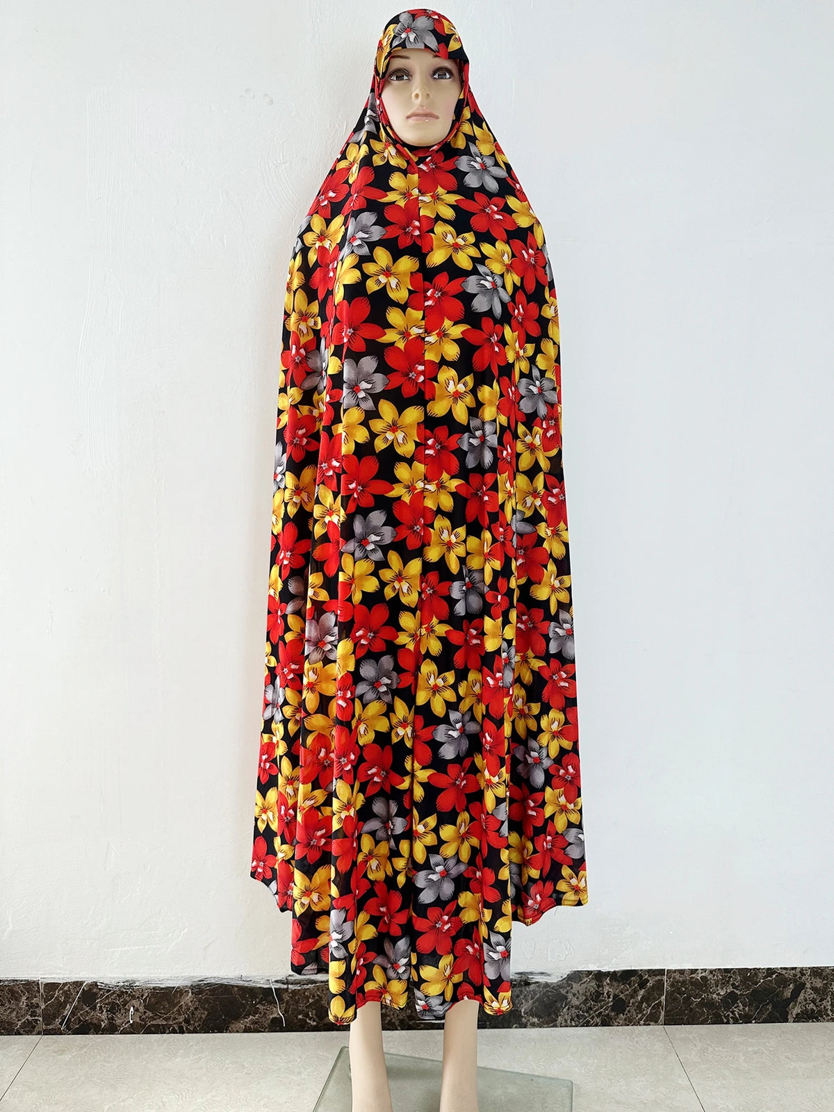 6XL  Muslim Womens Hooded Abaya African Sleeveless Prayer Garment Kaftan Dress With Hijab Floral Dubai Saudi Robe Ramadan - Matrix-studios.com